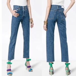 NWT RE/DONE High Rise Rigid Stove Pipe Jeans